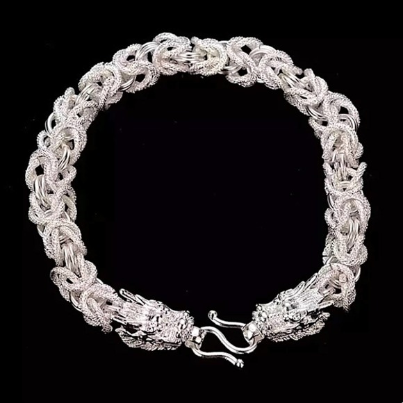 STERLING SILVER DRAGON BRACELET - Picture 11 of 12